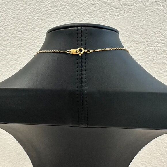 Avon Reversible Ruby Red Stone Cross Pendant Necklace Gold Tone - Picture 5 of 6